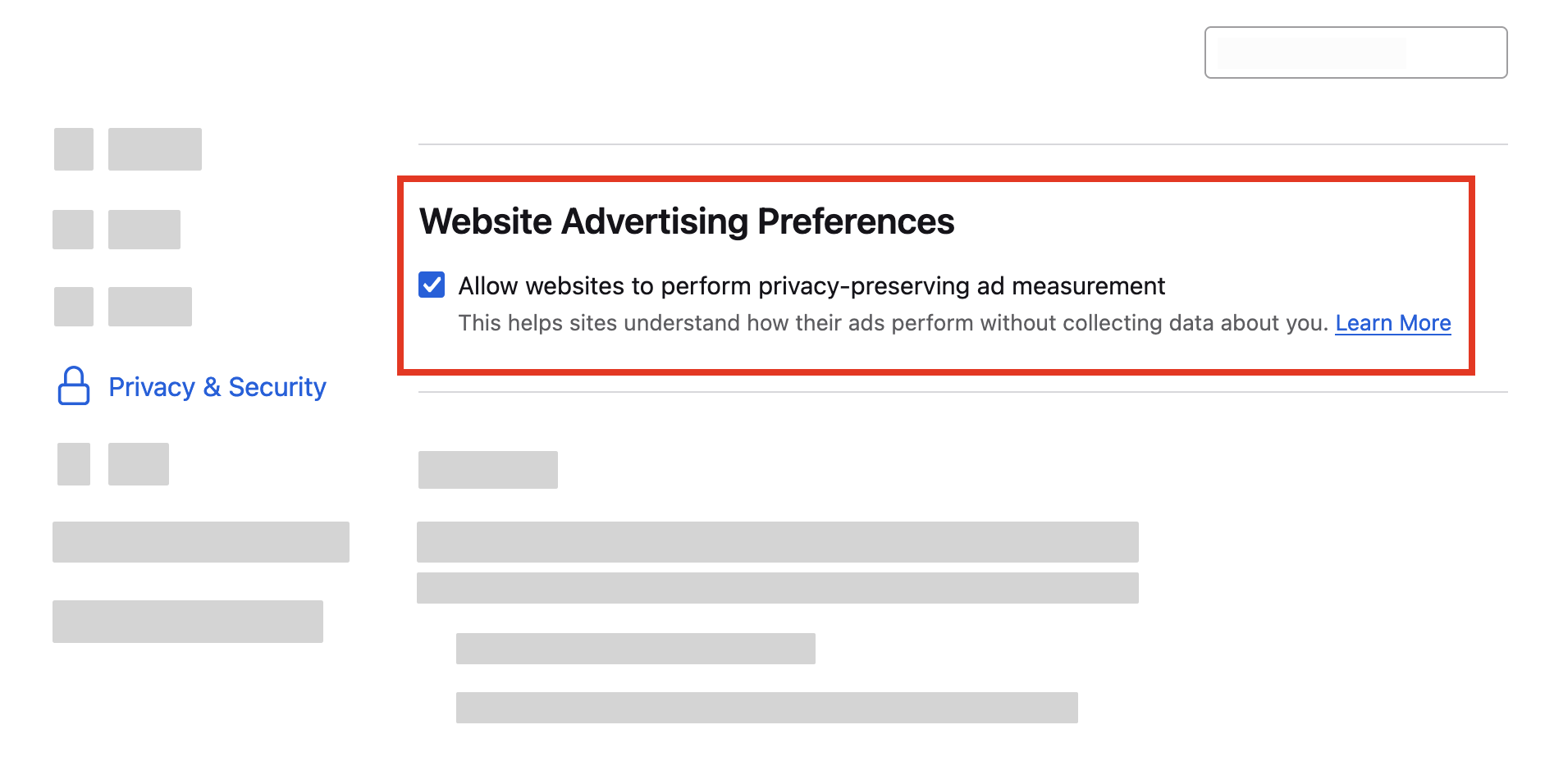 A screenshot from the Firefox "Privacy & Security" settings page showing "Website Advertising Preferences" with a checked-by-default option to "Allow websites to perform privacy-preserving ad measurement". The description beneath reads "This helps sites understand how their ads perform without collecting data about you" with a link to "Learn More" that I copied into the text of the toot. A screenshot from the Firefox "Privacy & Security" settings page showing "Website Advertising Preferences" with a checked-by-default option to "Allow websites to perform privacy-preserving ad measurement". The description beneath reads "This helps sites understand how their ads perform without collecting data about you" with a link to "Learn More" that I copied into the text of the toot.